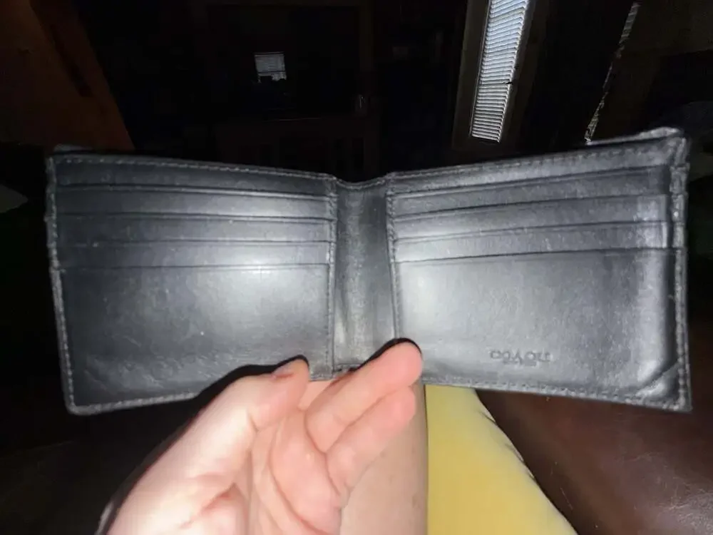 Coach Signature Embossed Leather Black 3-in-1 Wallet